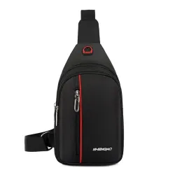 Sac à bandoulière / poitrine élégant - petit sac à dos - avec trou de prise pour écouteurs