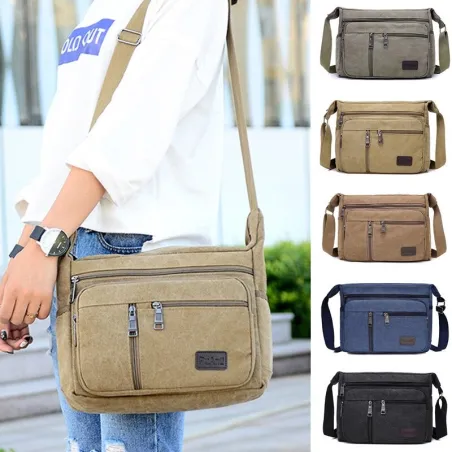 Sac rétro en toile - bandoulière réglable