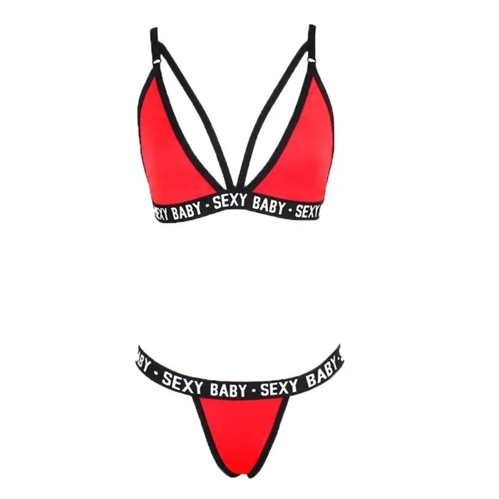 Soutien-gorge / string - ensemble lingerie sexy - lettres SEXY BABY