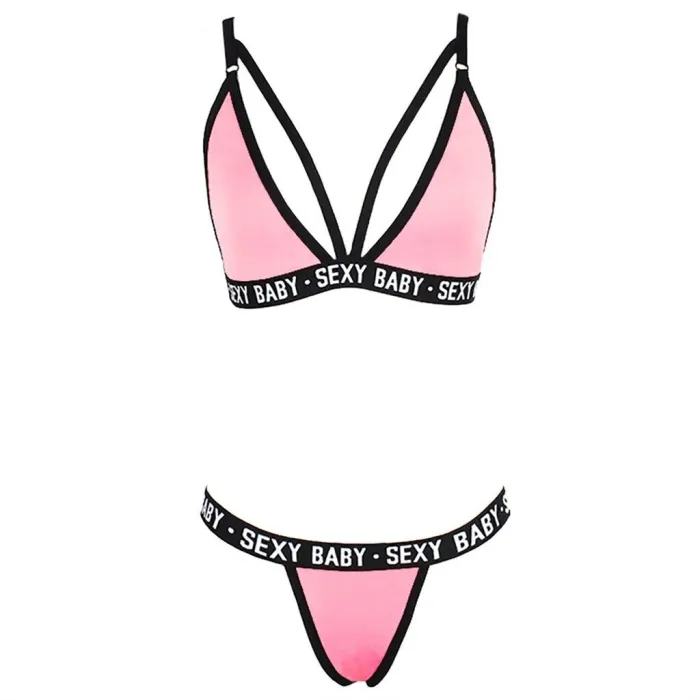 Soutien-gorge / string - ensemble lingerie sexy - lettres SEXY BABY