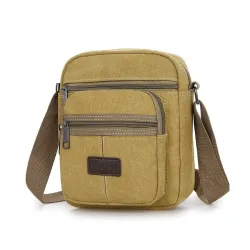 Sac à bandoulière élégant en toile - avec fermetures éclair