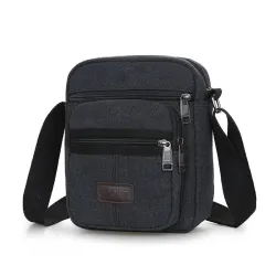 Sac à bandoulière élégant en toile - avec fermetures éclair