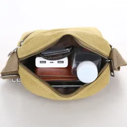 Sac à bandoulière élégant en toile - avec fermetures éclair