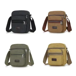 Sac à bandoulière élégant en toile - avec fermetures éclair