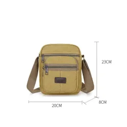 Sac à bandoulière élégant en toile - avec fermetures éclair