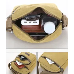 Sac à bandoulière élégant en toile - avec fermetures éclair