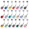 Navel ring - with a crystal - piercing - 5 - 8 mm - 10 piecesEarrings