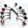 Navel ring - with a crystal - piercing - 5 - 8 mm - 10 piecesEarrings