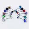 Navel ring - with a crystal - piercing - 5 - 8 mm - 10 piecesEarrings