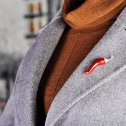 Broche en cristal - avec piment vert & rouge