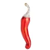 Broche en cristal - avec piment vert & rouge