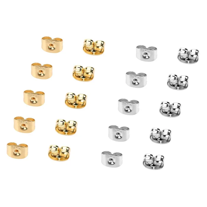 Arrêt de boucle d'oreille - écrou - acier inoxydable 316L - 100 pièces