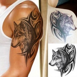 Loup - faux tatouage temporaire étanche