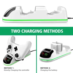 Double chargeur - station de charge - avec indicateur LED - pour manette Xbox One - One S - One X