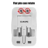 Alimentation universelle - Adaptateur de voyage - avec 2 ports USB - Convertisseur de prise AU US UK EU