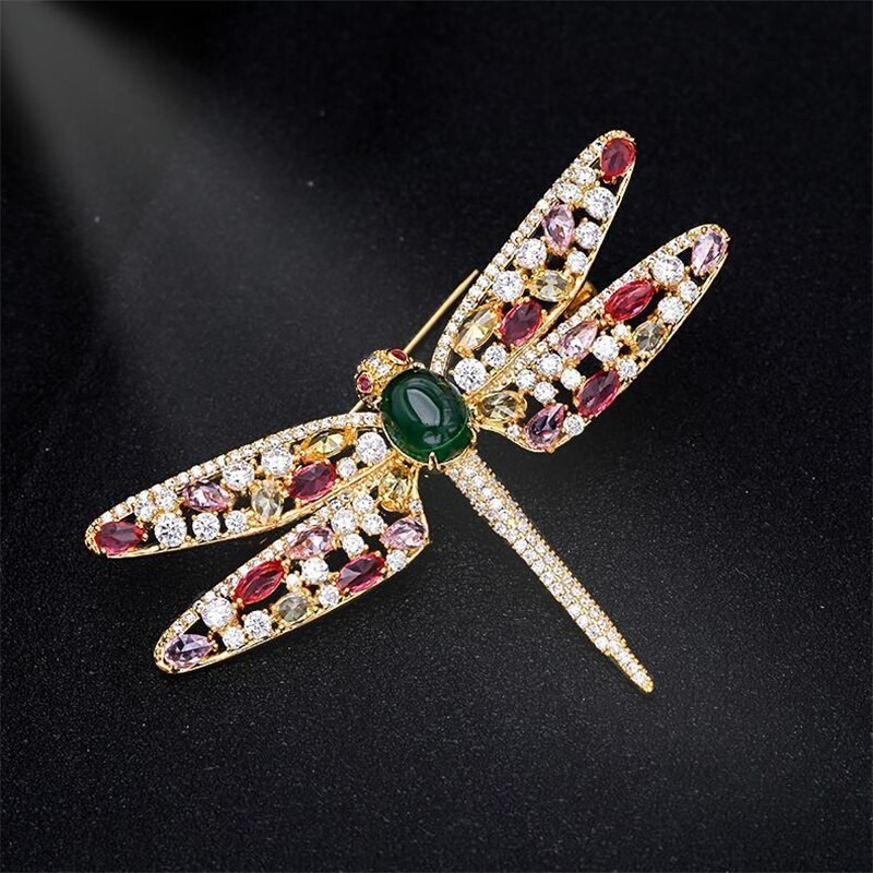 Fashionable crystal dragonfly broochBrooches