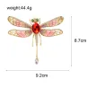 Broche élégante - grande libellule en cristal