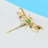 Broche libellule en cristal coloré