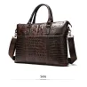 Sac à main luxueux en cuir - avec bandoulière - motif peau de crocodile - cuir véritable
