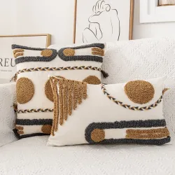 Housse de coussin exclusive - broderie en coton - style Boho marocain