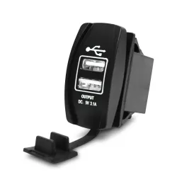Double prise USB universelle - 3.1V -12V/24V - port de charge - LED