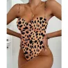 Maillot de bain une pièce sexy - avec push-up - imprimé léopard