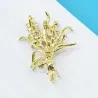 Broche luxueuse - fleurs en cristal rose