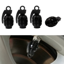 Bouchons universels de valve de pneu - aluminium - en forme de grenade - 4 pièces