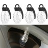 Bouchons universels de valve de pneu - aluminium - en forme de grenade - 4 pièces