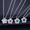 Ensemble de bijoux en forme de fleurs - collier - boucles d'oreilles - zircone cubique