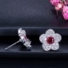 Flowers shaped jewellery set - necklace - earrings - cubic zirconiaJewellery Sets