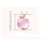 Elegant rose gold necklace - apple shaped pendant - crystals - pink opalNecklaces