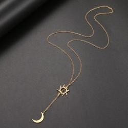 Trendy stainless steel necklace - moon & starNecklaces