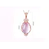 Elegant rose gold necklace - water drop shaped pendant - crystals - pink opalNecklaces