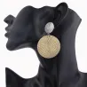 Boucles d'oreilles à la mode - doubles cercles - argent & or