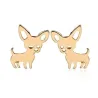 Petites boucles d'oreilles clous - en forme de chiens - acier inoxydable