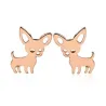 Petites boucles d'oreilles clous - en forme de chiens - acier inoxydable