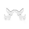 Petites boucles d'oreilles clous - en forme de chiens - acier inoxydable