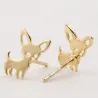 Petites boucles d'oreilles clous - en forme de chiens - acier inoxydable