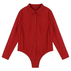 Elegant bodysuits - long sleeve blouse - with buttonsBlouses & shirts