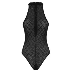 Body sexy transparent - avec fermeture éclair au dos