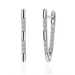 Boucles d'oreilles à la mode en forme de V - avec zircone cubique
