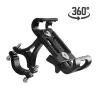Support de téléphone universel - pour guidon de vélo / moto - antidérapant - clip - rotatif - alliage d'aluminium