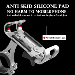 Support de téléphone universel - pour guidon de vélo / moto - antidérapant - clip - rotatif - alliage d'aluminium