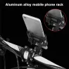Support de téléphone universel - pour guidon de vélo / moto - antidérapant - clip - rotatif - alliage d'aluminium