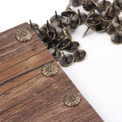 Antique brass - upholstery nails - decorative tack stud push pins - 100 piecesFurniture