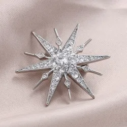 Broche luxueuse en forme d'étoile - zircone cubique