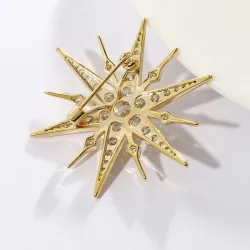 Broche luxueuse en forme d'étoile - zircone cubique