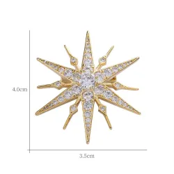 Broche luxueuse en forme d'étoile - zircone cubique