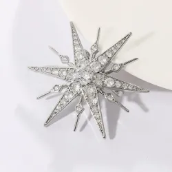 Broche luxueuse en forme d'étoile - zircone cubique